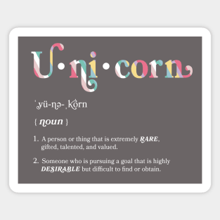 Unicorn Definition Exceptional Person Pastel Striped Magnet